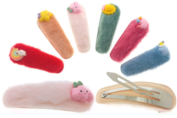 Clic clac cm. 8 rivestimento peluche con applicazione