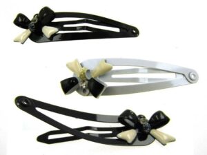 Clic clac smalto fiocco bianco nero