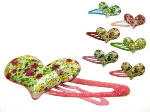 Clic clac cuore gomma floreale cm. 7,5