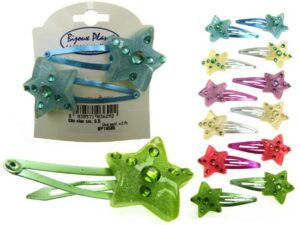 Clic clac stella acrilico e strass cm. 6.5 blister pz. 2