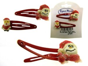 Clic clac Babbo Natale glitter metallo rossa cm. 4,0 blister pz. 2