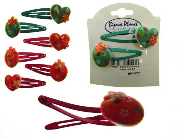Clic clac cuore e fragola cm. 5,0 blister pz. 2