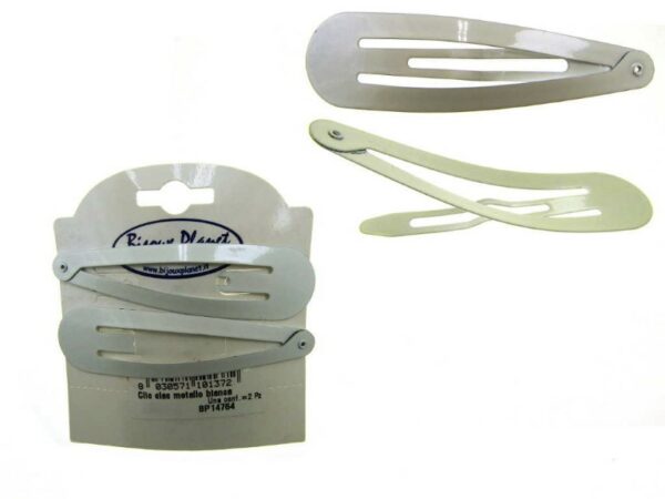 Clic clac metallo bianca cm. 7,0 blister pz. 2