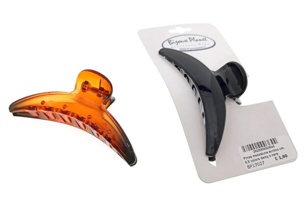 Pinza mezzaluna acrilico cm. 8,5 colore demy e nera