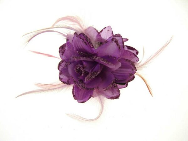 Pinza rosa glitter viola