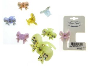 Pinza mini fiocco strass cm. 1,5