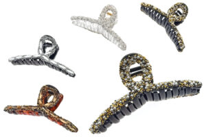 Pinza acrilico strass e perle cm. 11