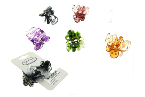 10 pinzette granchio farfalla pois cm. 2,5 blister 2 pz.
