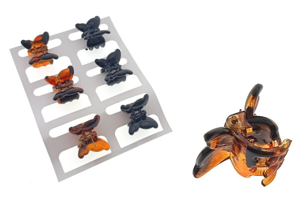 Pinzetta farfalla acrilico demy e nera mm. 1,5 card 6 pz.