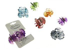 Pinzetta fiore glitter col. cm. 2,5 blister pz. 2