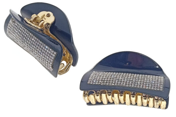 Pinza plastica e strass cm. 8