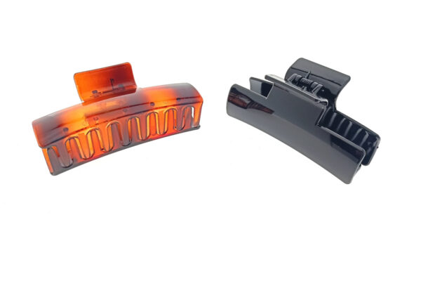 Pinza acrilico rettangolare cm. 11 nera e demy