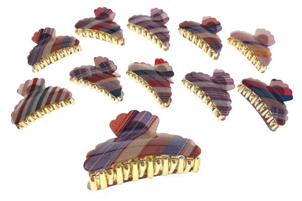 Pinza acrilico dorata rivestimento in lastra colorata cm. 6,5