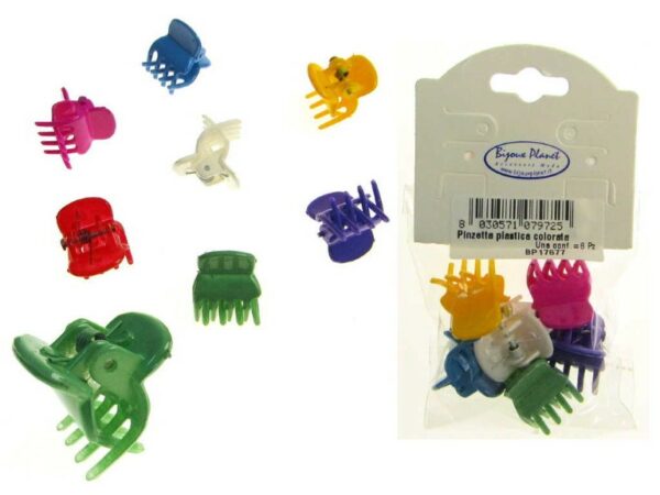 Pinzetta plastica colorata cm. 1.5 blister pz. 6
