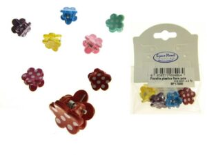 Pinzetta plastica fiore pois cm. 1.5 blister pz. 4