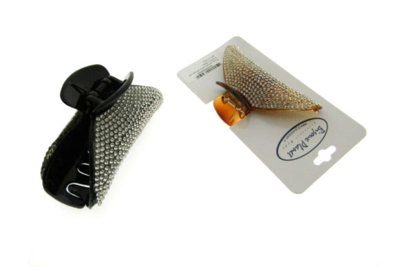 Pinza acrilico arco strass cm. 9 nera e demy
