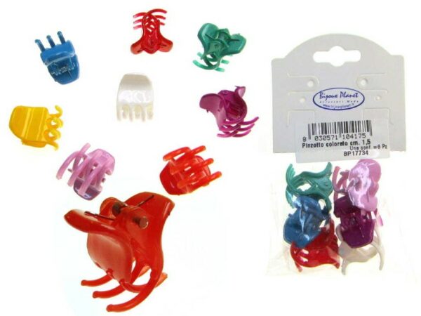 Pinzetta colorata cm. 1,5 blister pz. 6