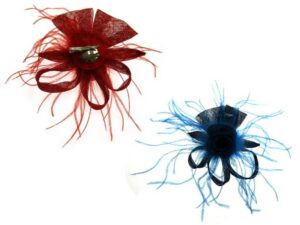 Becco/spilla fiocco fiore e piuma
