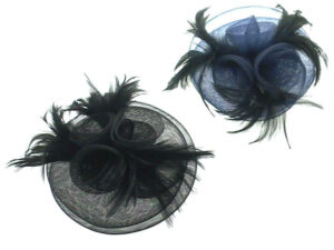 Cappellino cerimonia rete medio con piume