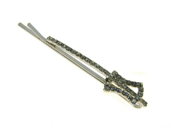 Forcina argent.fiocchetto strass cm. 6,5