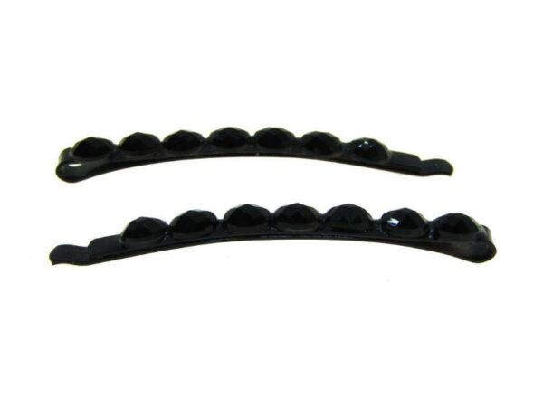 Forcina nera strass acrilico blister pz. 2
