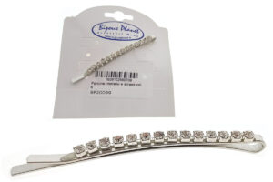 Forcina metallo e strass cm. 6
