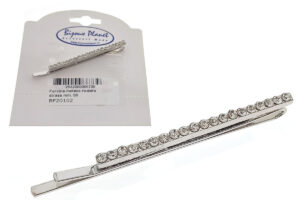 Forcina metallo rodiato strass mm. 56