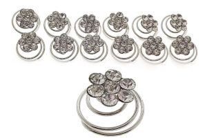 Piercing per capelli fiore strass card pz. 12