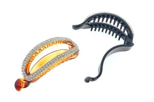 Ponte ovale acrilico strass cm. 8 nero e demy