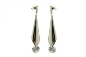 Orecchino cono metallo con zircone