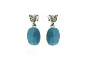 Orecchino metallo resina e strass