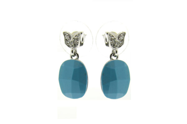 Orecchino metallo resina e strass