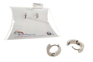 Orecchino acciaio one touch larg. mm. 4