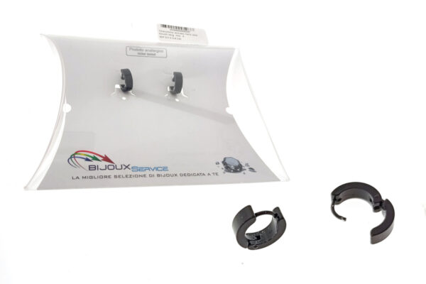 Orecchino acciaio nero one touch larg. mm. 4