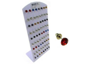 Orecchino strass colorato card 36 paia