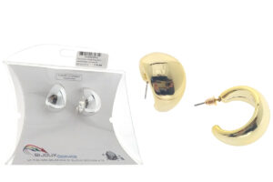 Orecchino moda in acrilico metallizzato con perno acciaio - colori oro e argento - mm. 30x18
