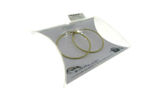 Orecchino cerchio acciaio dorato mm. 50 chiusura con molletta