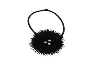 Collana tubolare poliestere con fiore corolla perle