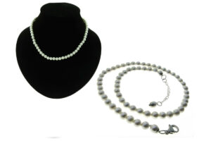 Collana perle in cristallo mm. 6 lunghezza cm. 40 chiusura acciaio