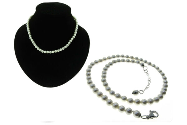 Collana perle in cristallo mm. 6 lunghezza cm. 40 chiusura acciaio