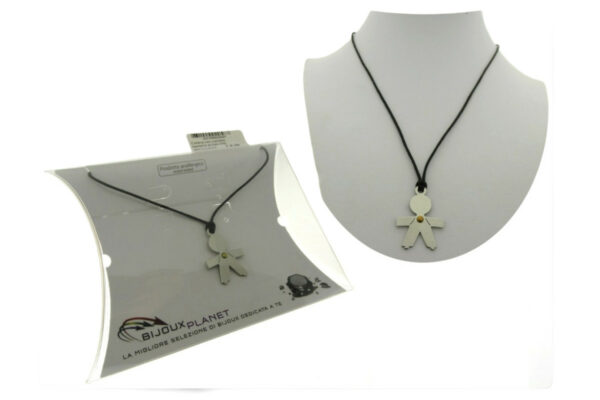 Collana con ciondolo bambino acciaio 316L