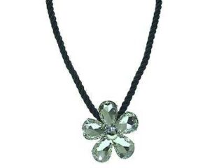 Collana cordoncino fiore cristalli