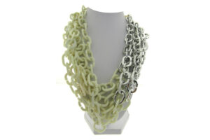 Collana corta multifilo catene acrilico bicolore