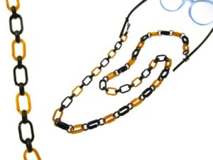 Catena collana per occhiali maglie acrilico bicolore