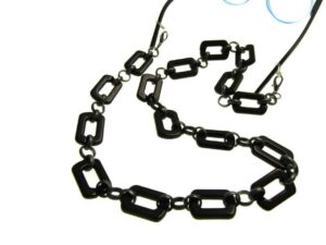 Catena collana per occhiali maglie acrilico e metallo