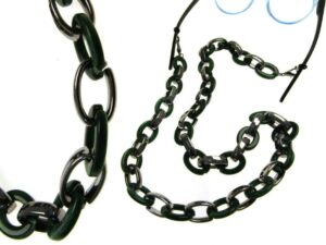 Catena collana per occhiali maglie acrilico e metallo