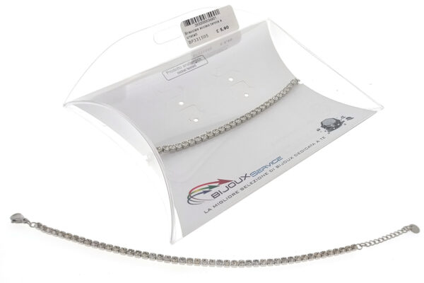Bracciale acciaio tennis e cristalli