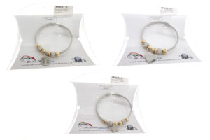 Bracciale autoavvolgente con ciondolo e 2 rondelle strass