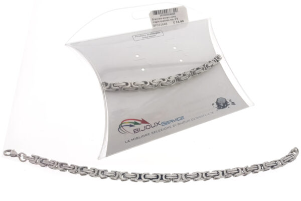 Bracciale acciaio uomo maglia quadrata mm. 6*6