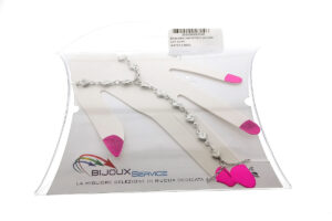 Bracciale baciamano acciaio con cuori
